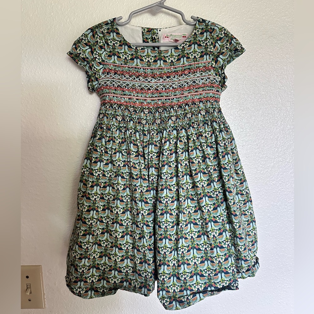 Bonpoint Brode Main dutchess dress strawberry feast birds